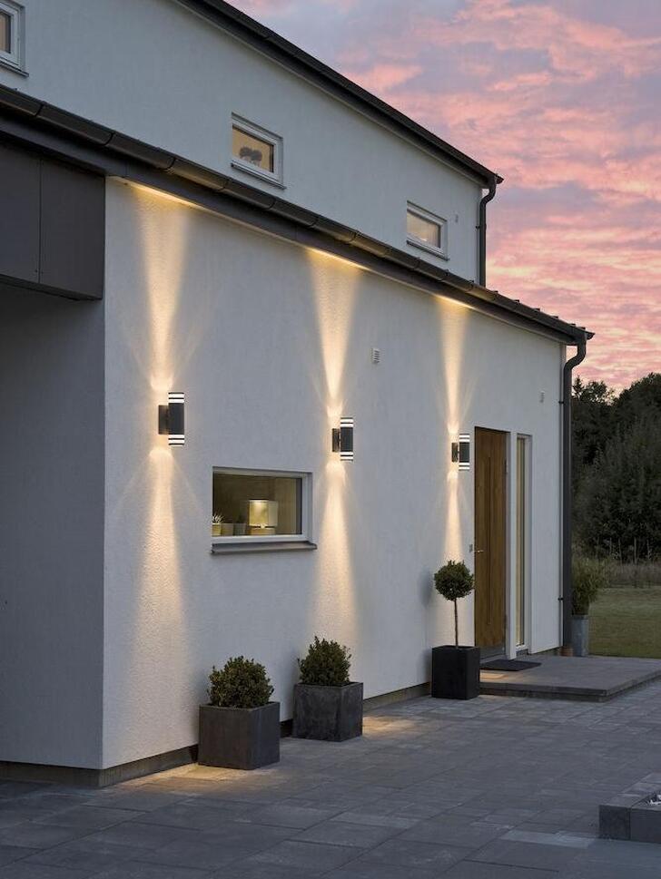 Konstsmide Modena Matt Black Up And Down Exterior Light