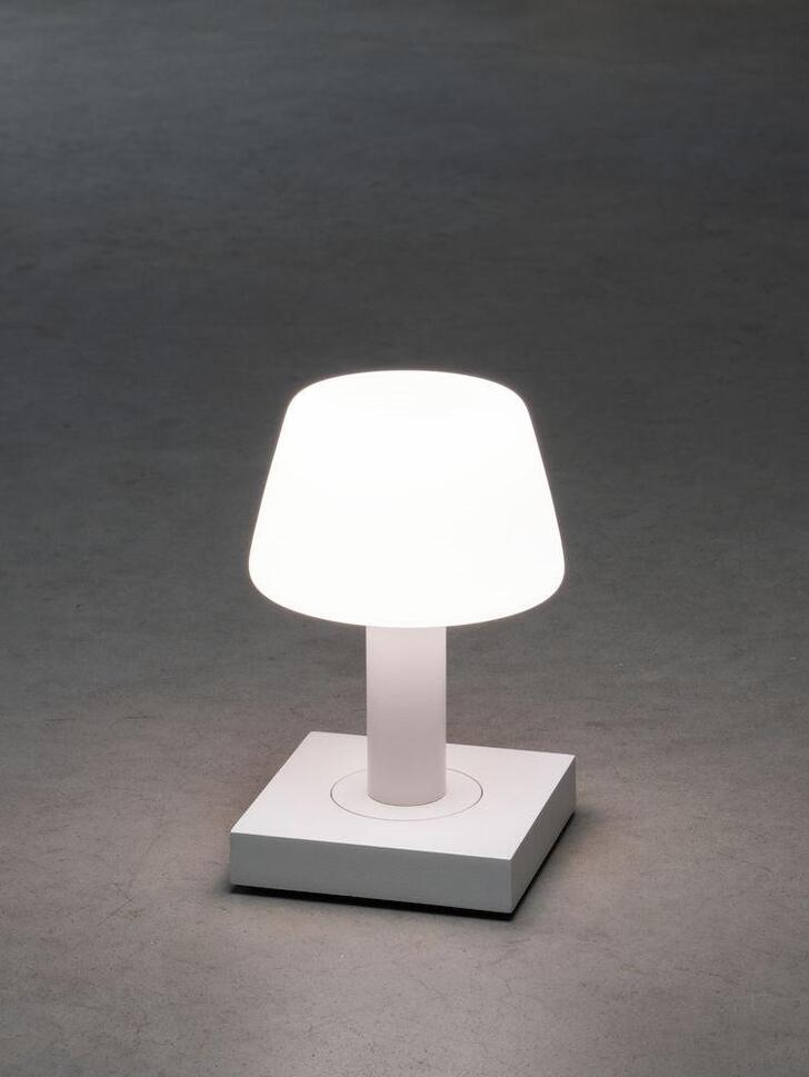 Konstsmide Monaco Matt White Portable Usb Table Lamp For Outdoor Use - IP54 - 2700K/3000K