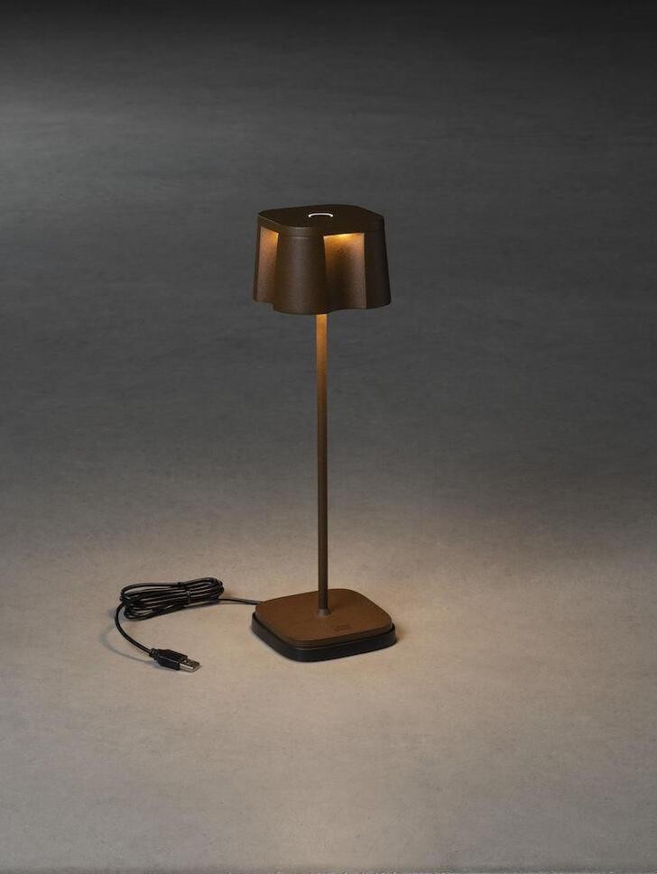 Konstsmide Nice Rust Usb Portable Outdoor Table Lamp - IP54 - 2700K/3000K