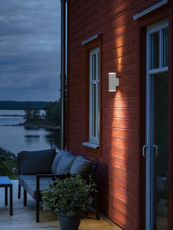 Konstsmide Pollux Matt White Up And Down Exterior Wall Light