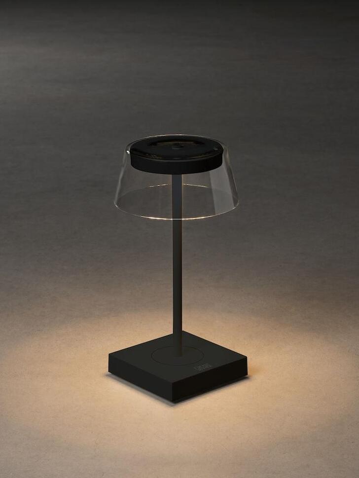 Konstsmide Scilla Black Usb Portable Outdoor Table Lamp - IP54 - 2700K/3000K