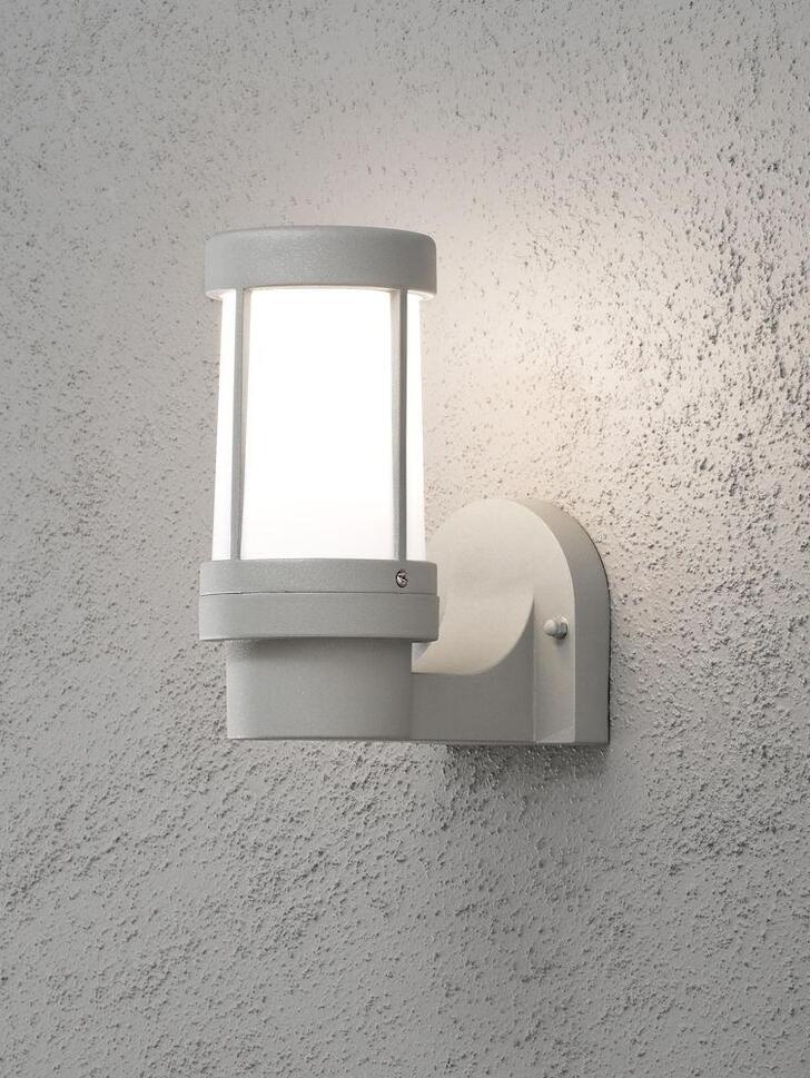 Konstsmide Siena Grey Exterior Wall Light Complete With Opal Acrylic Lens