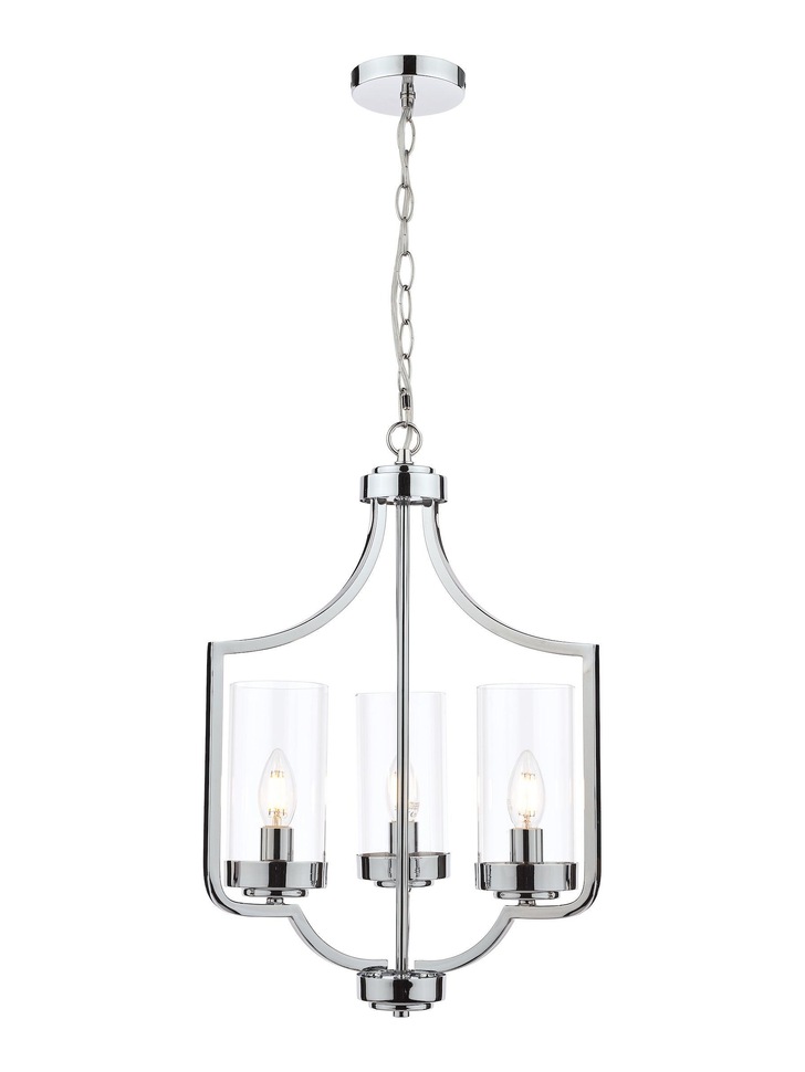 Laura Ashley LA3732582-Q Joseph Polished Chrome 3 Light Pendant With Clear Glass Shades