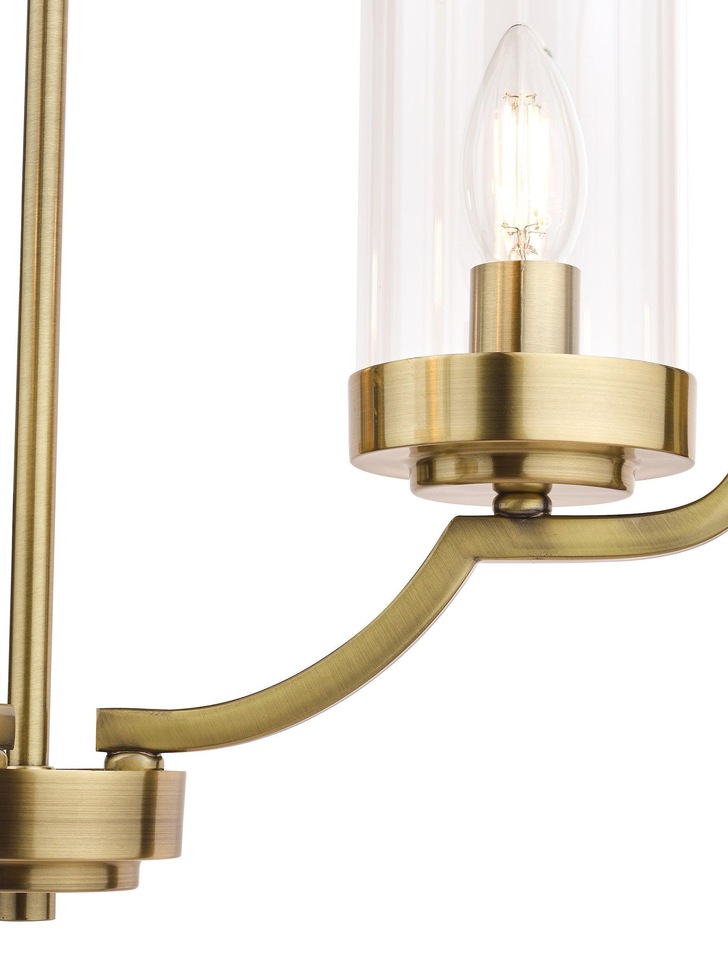 Laura Ashley LA3732584-Q Joseph Antique Brass 3 Light Pendant With Clear Glass Shades