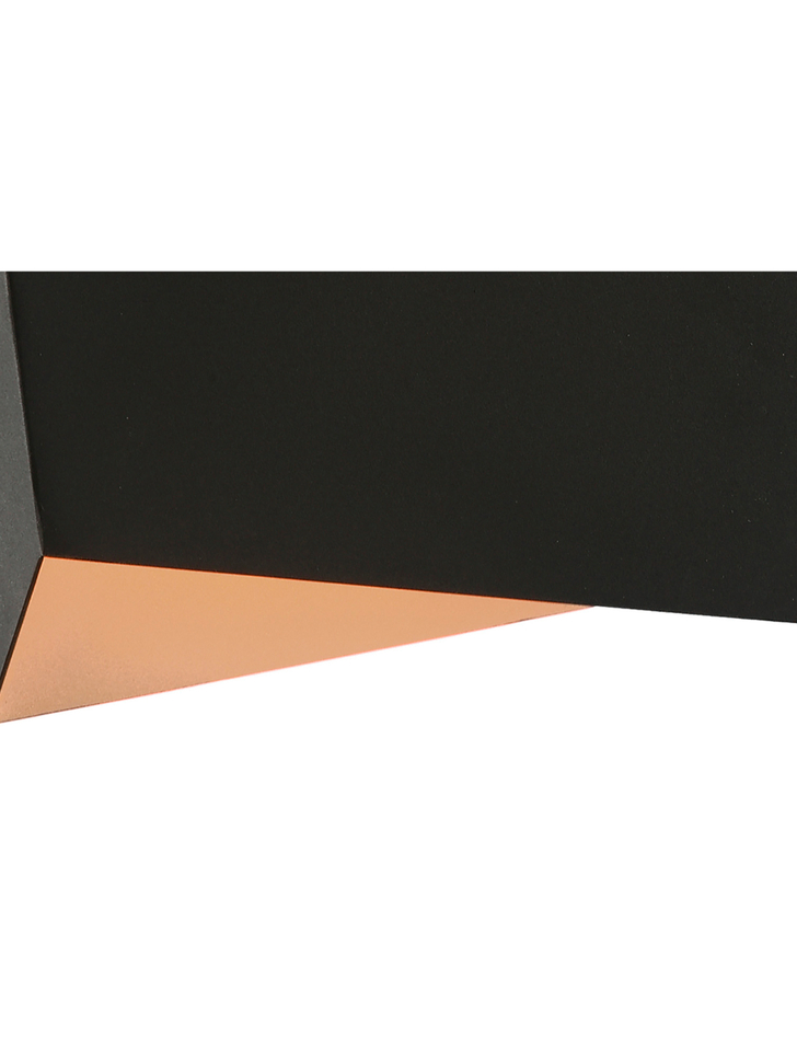 Mantra Asimetric Rhombus Black And Gold 1 Light Wall Light