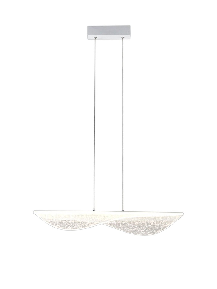 Mantra Bianca Crackled Acrylic Effect LED Linear Bar Pendant White - 3000K