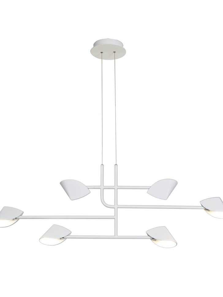 Mantra Capuccina LED 6 Light Linear Pendant White - 3000K