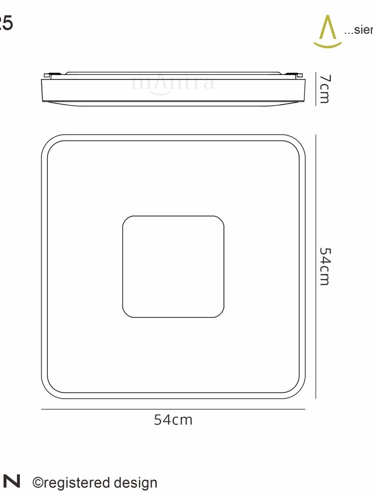 Mantra Coin Large Square LED Flush Ceiling Light Gold Complete With Remote Control - 2700K-5000K Tuneable