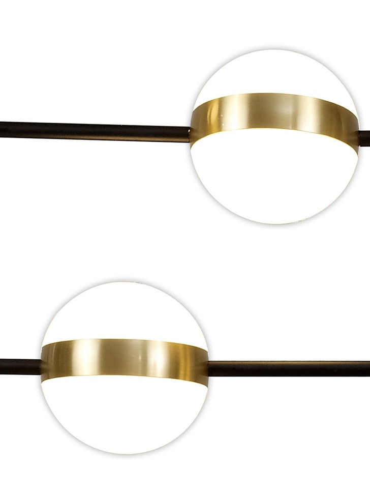 Mantra Cuba 4 Light Criss Cross LED Linear Bar Pendant Black & Gold - 3000K