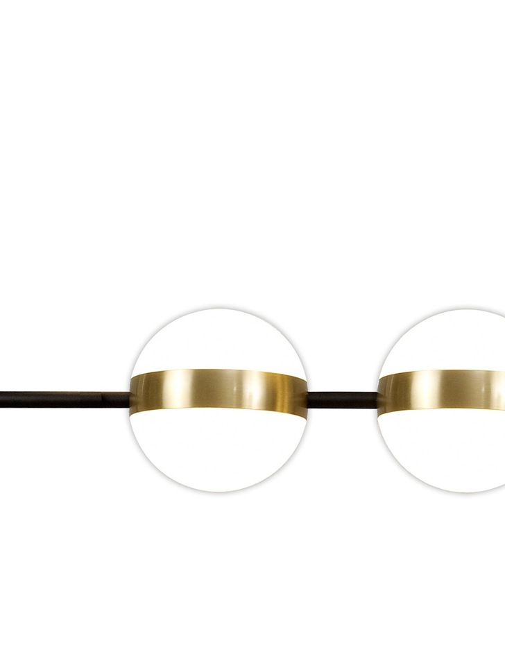 Mantra Cuba 4 Light LED Linear Bar Pendant Black & Gold - 3000K