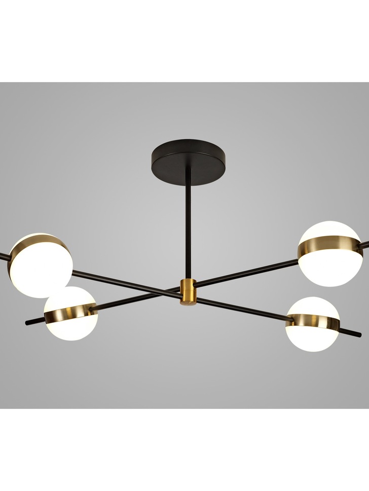 Mantra Cuba 4 Light LED Semi-Flush Ceiling Light Black & Gold - 3000K