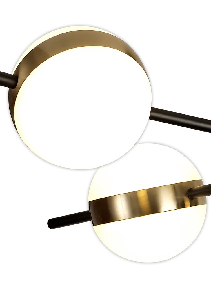 Mantra Cuba 4 Light LED Semi-Flush Ceiling Light Black & Gold - 3000K