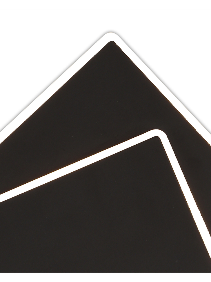 Mantra Dakla Black Small Square Flush Led Wall/Ceiling Light - 3000K