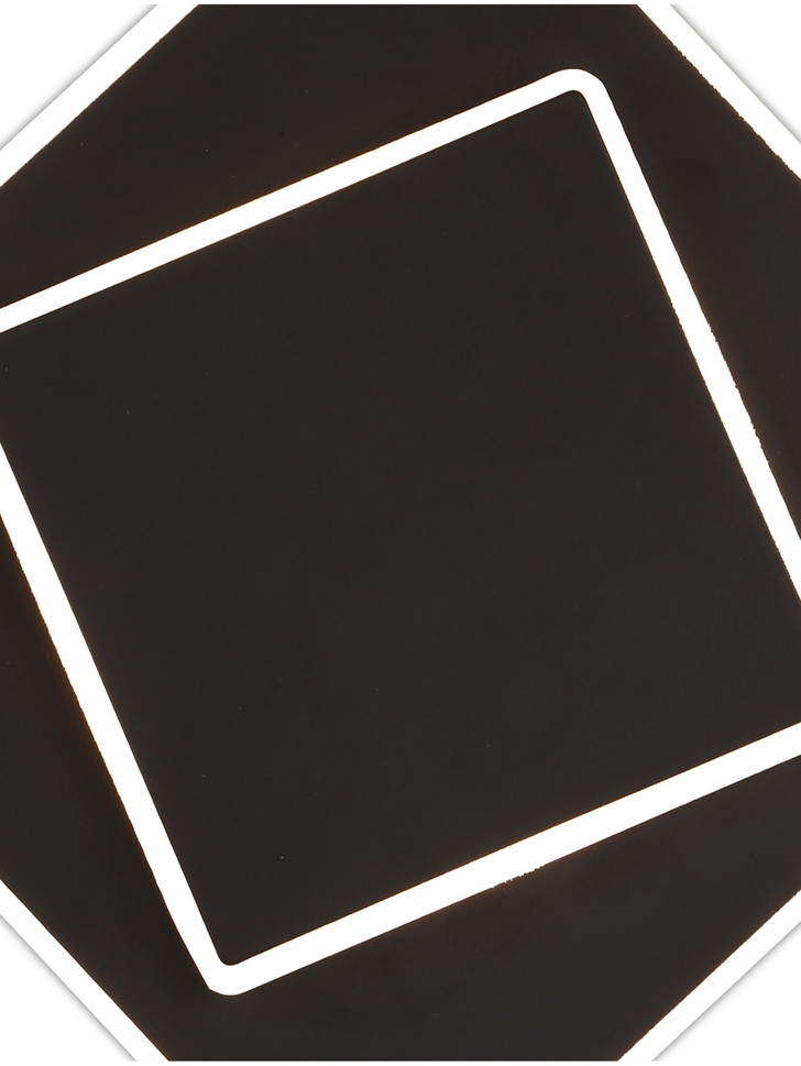 Mantra Dakla Black Small Square Flush Led Wall/Ceiling Light - 3000K