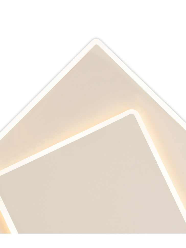 Mantra Dakla White Small Square Flush Led Wall/Ceiling Light - 3000K