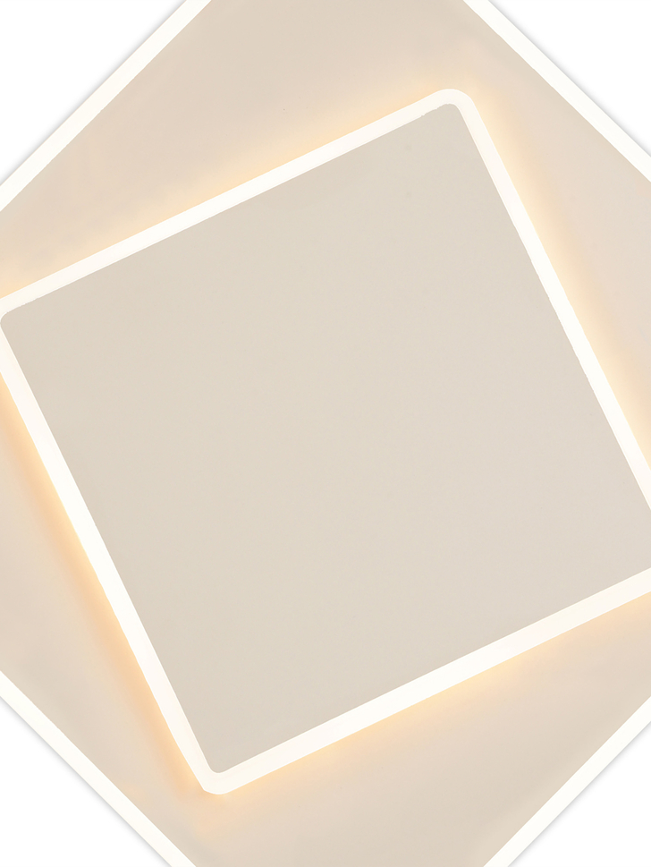 Mantra Dakla White Small Square Flush Led Wall/Ceiling Light - 3000K