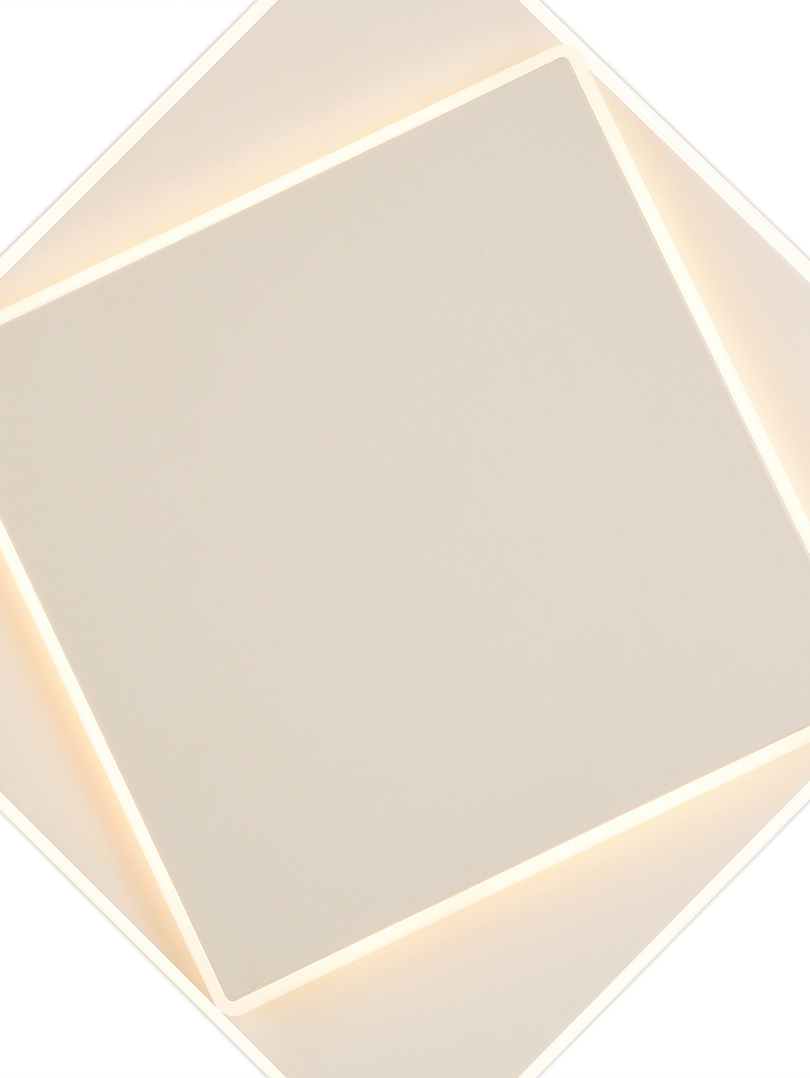 Mantra Dakla White Square Flush Led Wall/Ceiling Light - 3000K