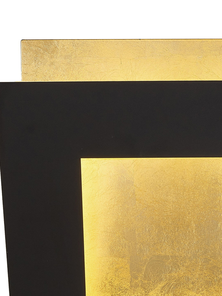 Mantra Dalia Black And Gold Extra Large Square Led Wall Light - M8145 - 3000K