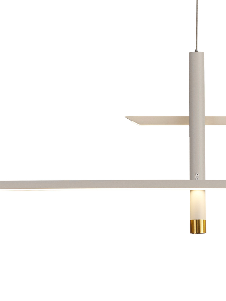 Mantra Esparta Large White And Gold Led Linear Island Light - 3000K