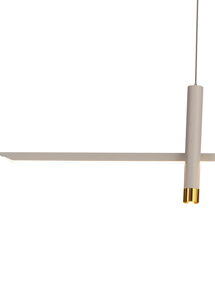 Mantra Esparta White And Gold Led Linear Island Light - 3000K