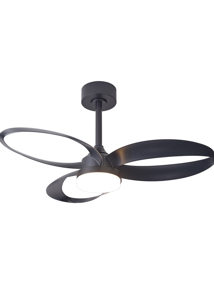 Mantra Infinity Semi-Flush Black Led Ceiling Fan Light Complete With Remote Control - 2700-5000K