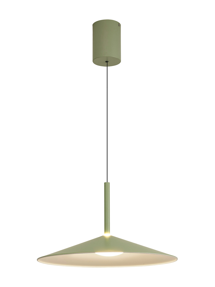 Mantra Large Calice Green/White Rise And Fall Led Pendant Light - 3000K - M7898