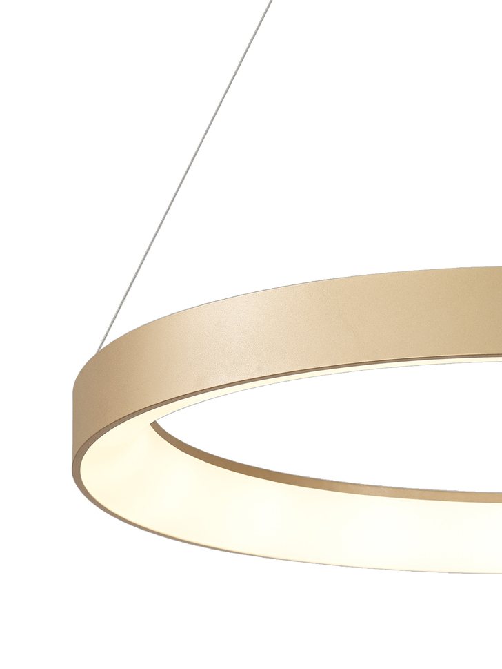 Mantra Niseko II Medium 50cm LED Gold Ring Pendant Complete With Remote Control & App - 2700K-6000K Tuneable