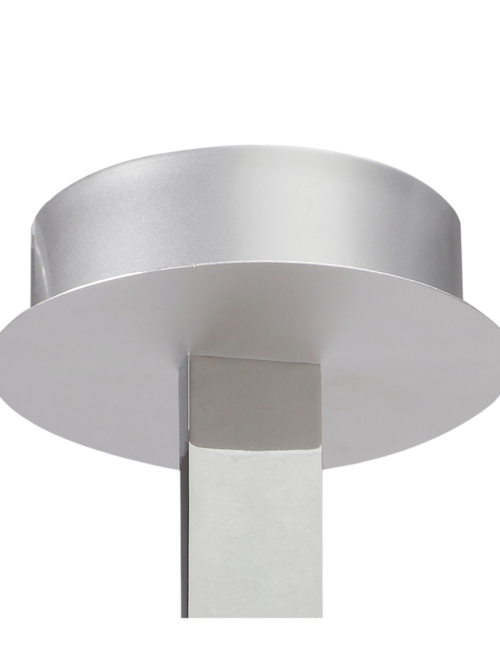 Mantra Nur Silver/Frosted Large Semi Flush Ring Dimmable Led Ceiling Light - 3000K