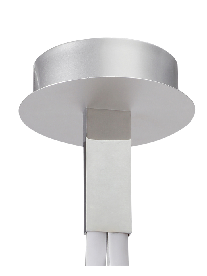 Mantra Nur Silver/Frosted Large Semi Flush Ring Led Ceiling Light - 3000K