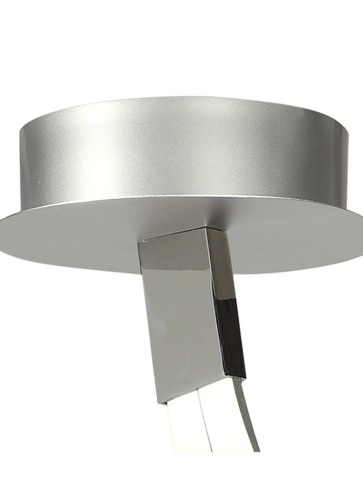 Mantra Nur Silver/Frosted Large Twin Spiral Semi Flush Dimmable Led Ceiling Light - 3000K