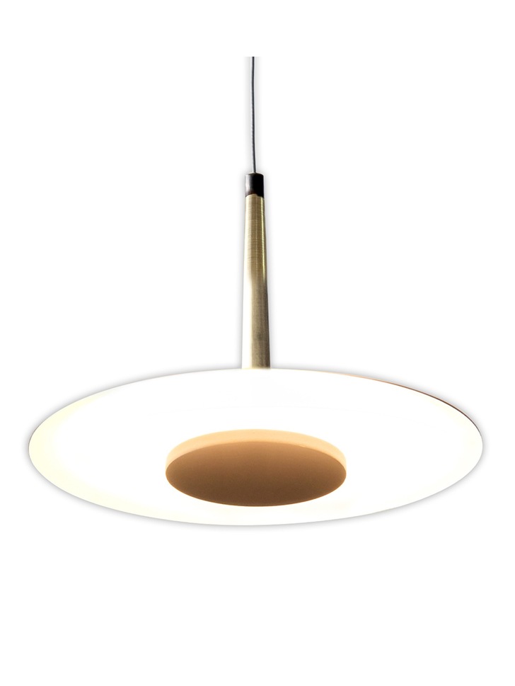 Mantra Orion Single LED Pendant Light Black & Antique Brass - 3000K