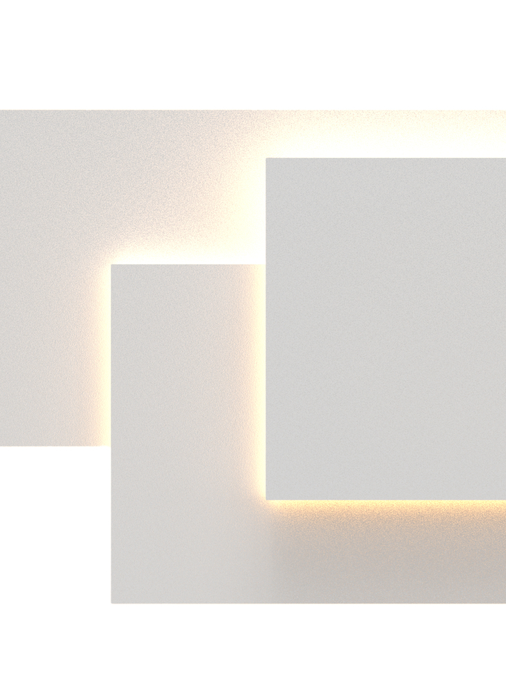 Mantra Tahiti 12W White XL Trio Rectangle Led Wall Light - 3000K