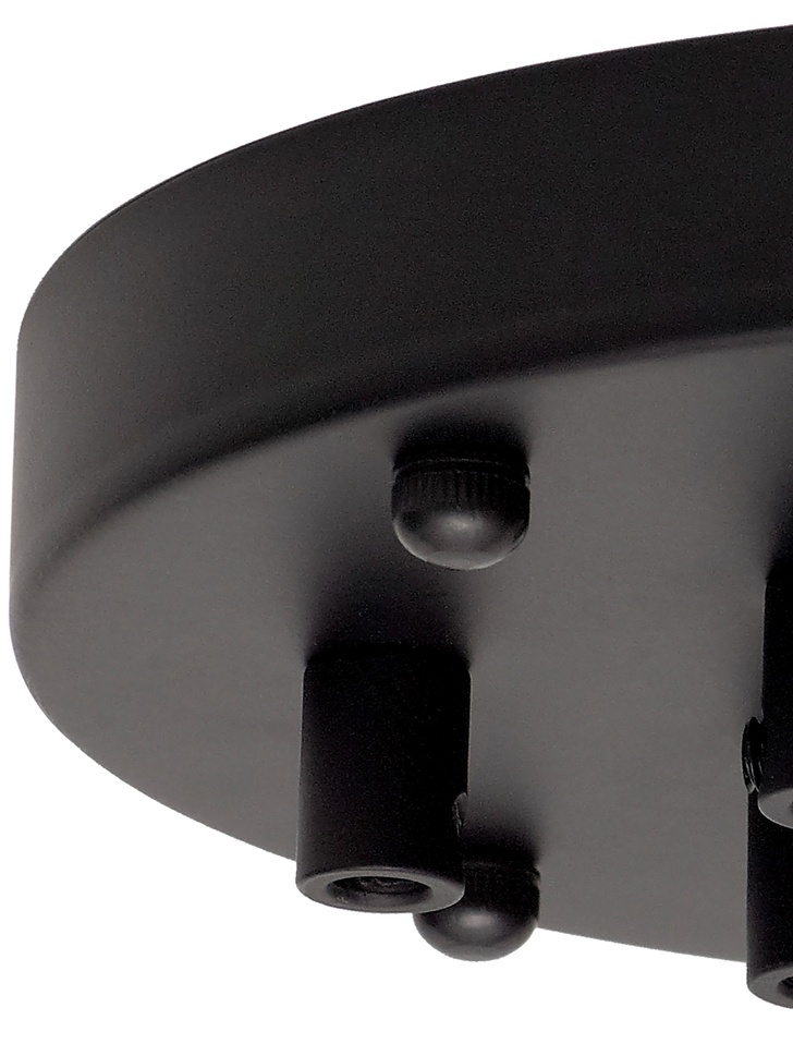 Matt Black 9 Hole Ceiling Rose With Cable Clamps