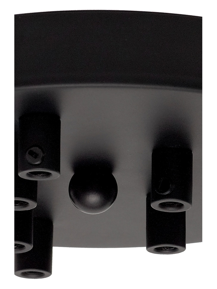 Matt Black 9 Hole Ceiling Rose With Cable Clamps