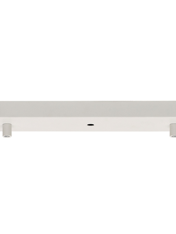 Matt White 4 Hole Linear Ceiling Bar Plate With Cable Clamps