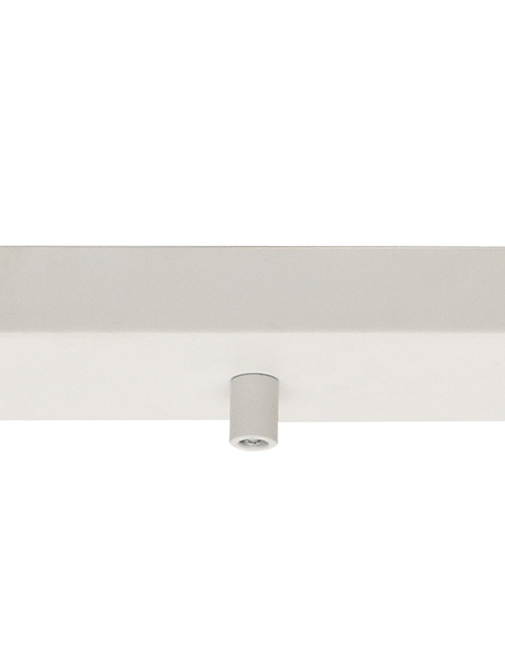 Matt White 5 Hole Linear Ceiling Bar Plate With Cable Clamps