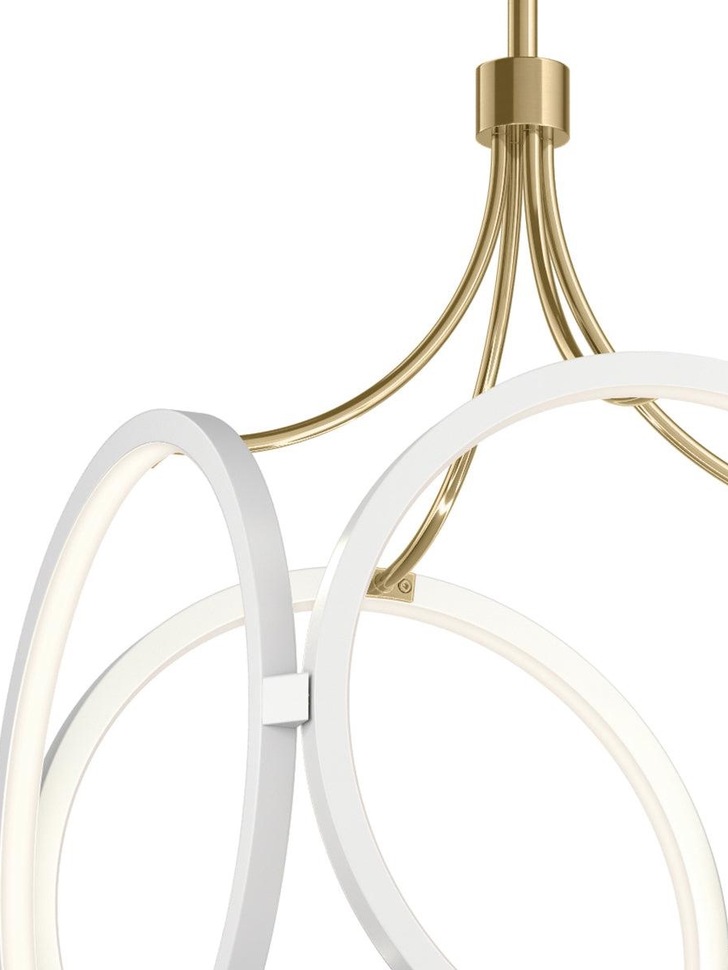 Quintiesse Ciri LED Pendant In White With Champagne Gold - QN-CIRI-P-WH