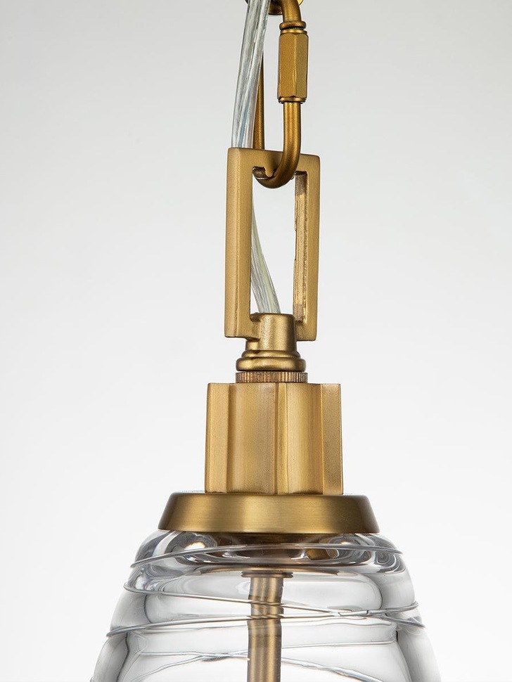 Quintiesse Elmore 1 Light Pendant In Burnished Brass Finish Complete With Clear Candy Glass - QN-ELMORE-P-BBS