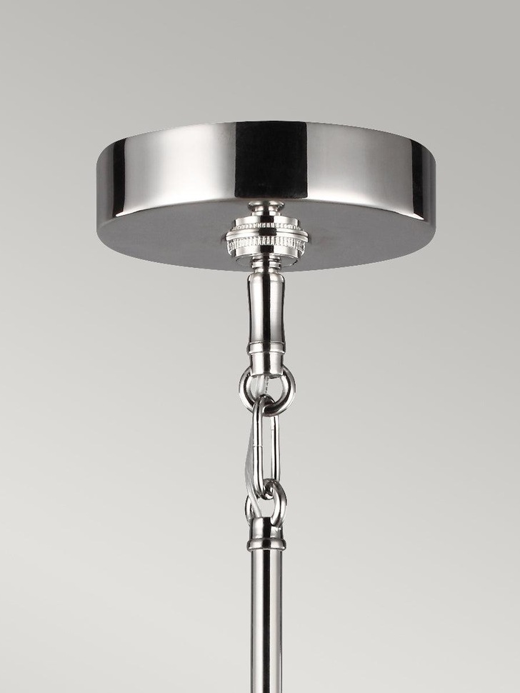 Quintiesse Harper 7 Light Chandelier In Polished Nickel Complete WIth Smoke Glasses - QN-HARPER7