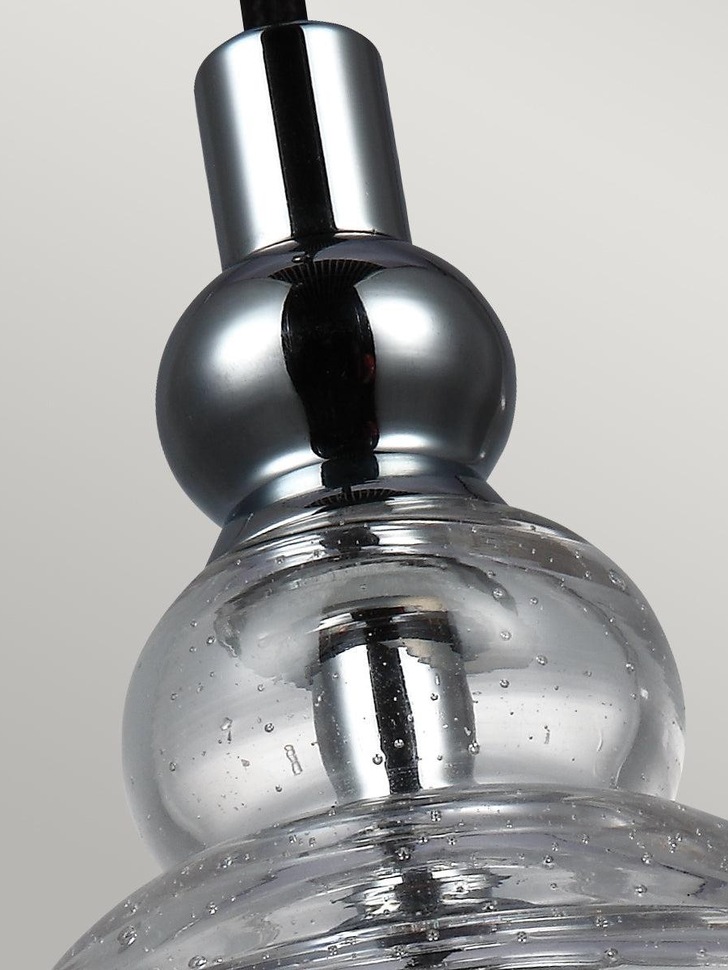 Quintiesse Loras 1 Light Mini Pendant In Polished Chrome Complete With Clear Seeded Glass - QN-LORAS-1MP