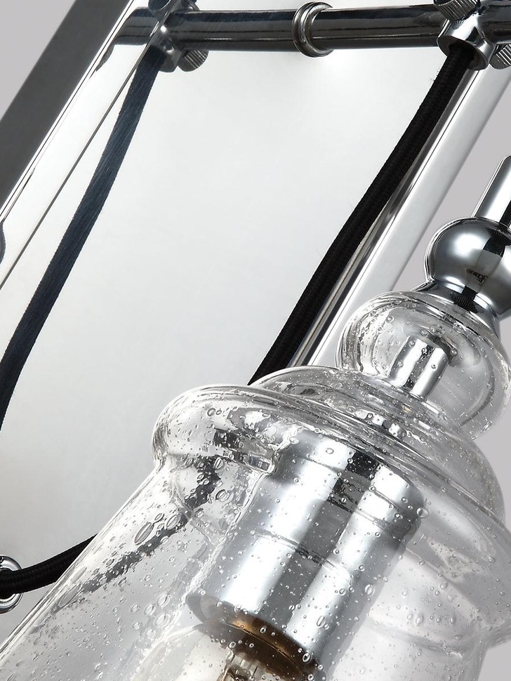 Quintiesse Loras 1 Wall Light In Polished Chrome Complete With Clear Seeded Glass - QN-LORAS1