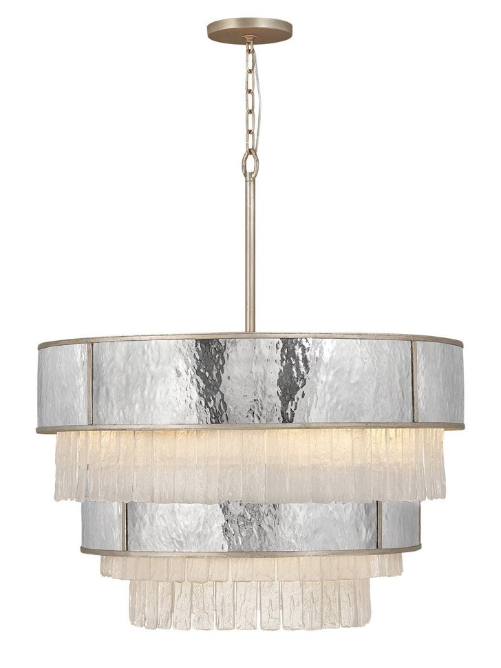 Quintiesse Reverie 12 Light Pendant In Hammered Stainless Steel And Champagne Gold - QN-REVERIE-12P-CPG