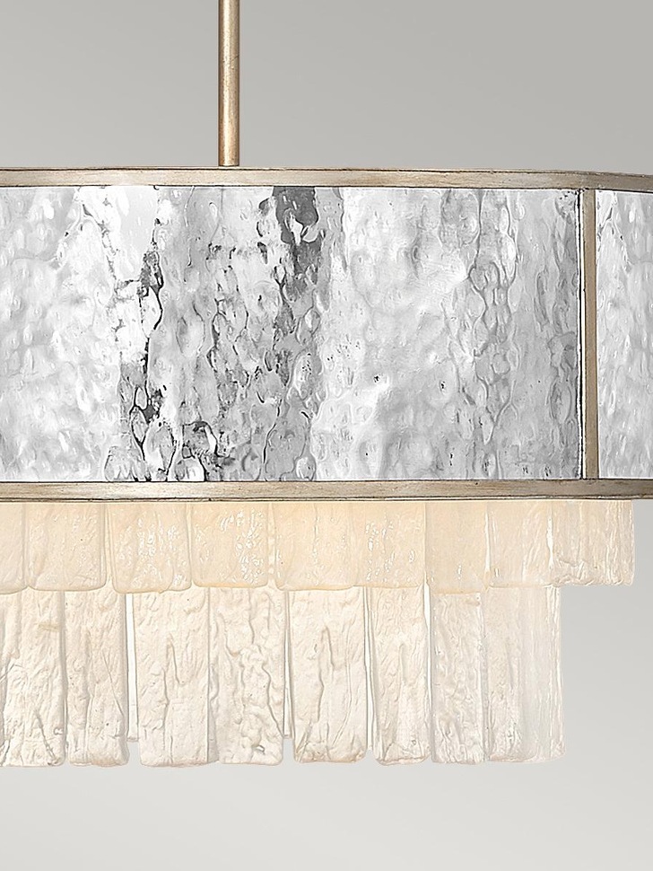 Quintiesse Reverie 4 Light Semi-Flush/Pendant In Hammered Stainless Steel And Champagne Gold - QN-REVERIE-4P-CPG