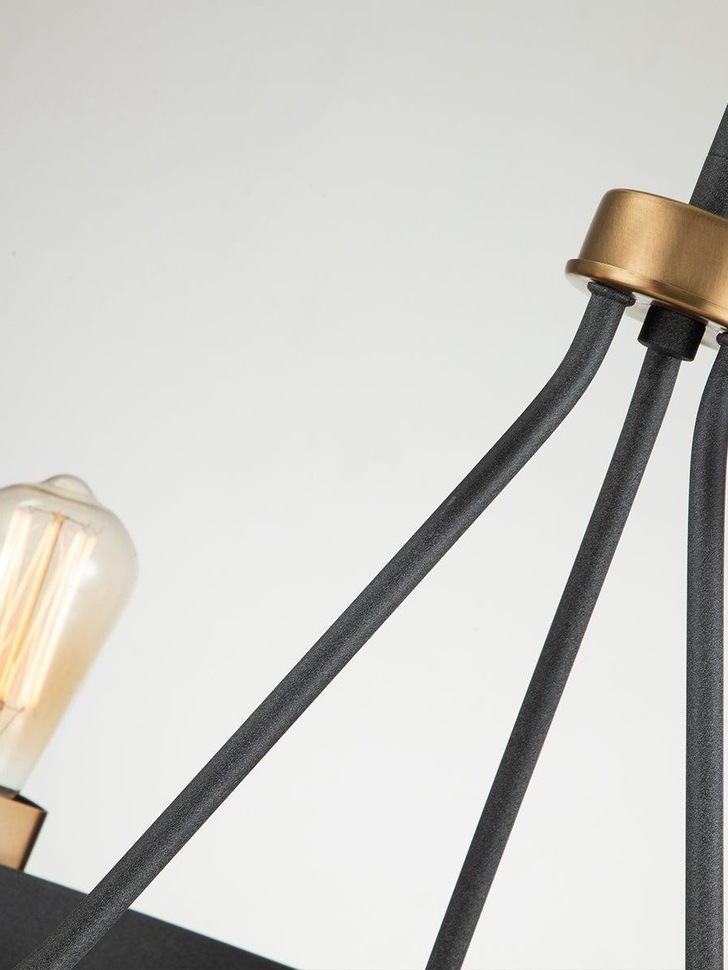 Quintiesse Silas 6 Light Pendant/Semi-Flush In Aged Zinc And Heritage Brass - QN-SILAS-6P-DZ