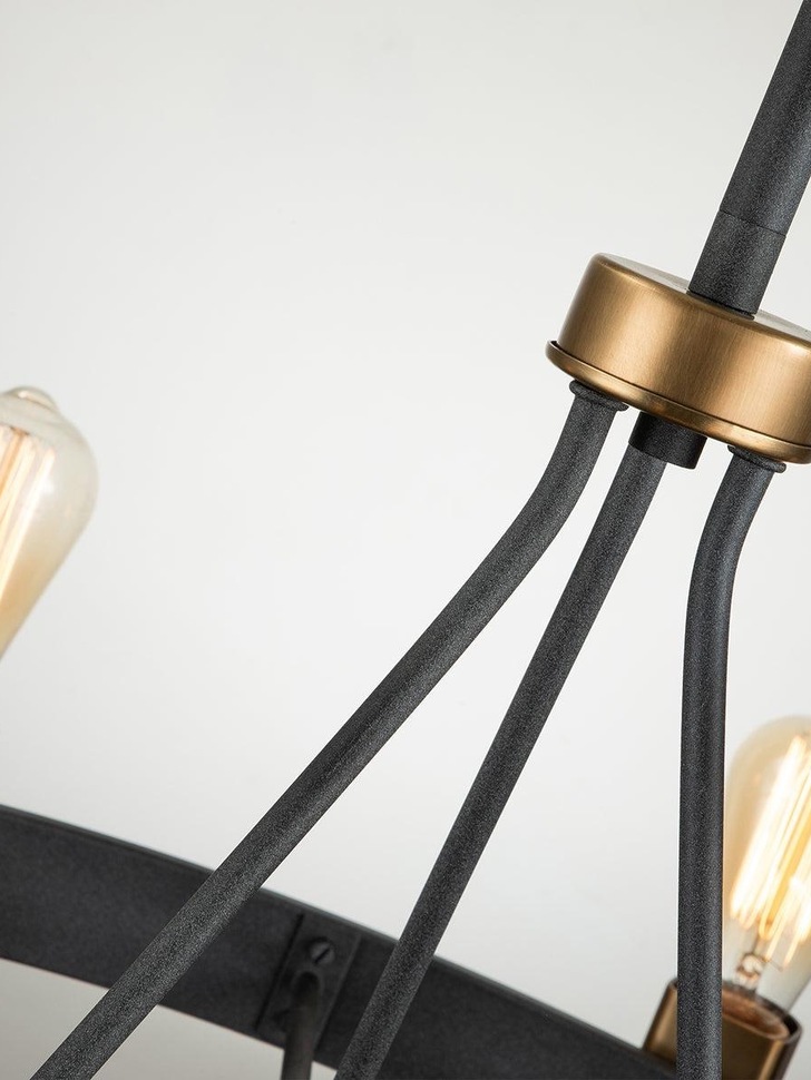 Quintiesse Silas 8 Light Pendant/Semi-Flush In Aged Zinc And Heritage Brass - QN-SILAS-8P-DZ