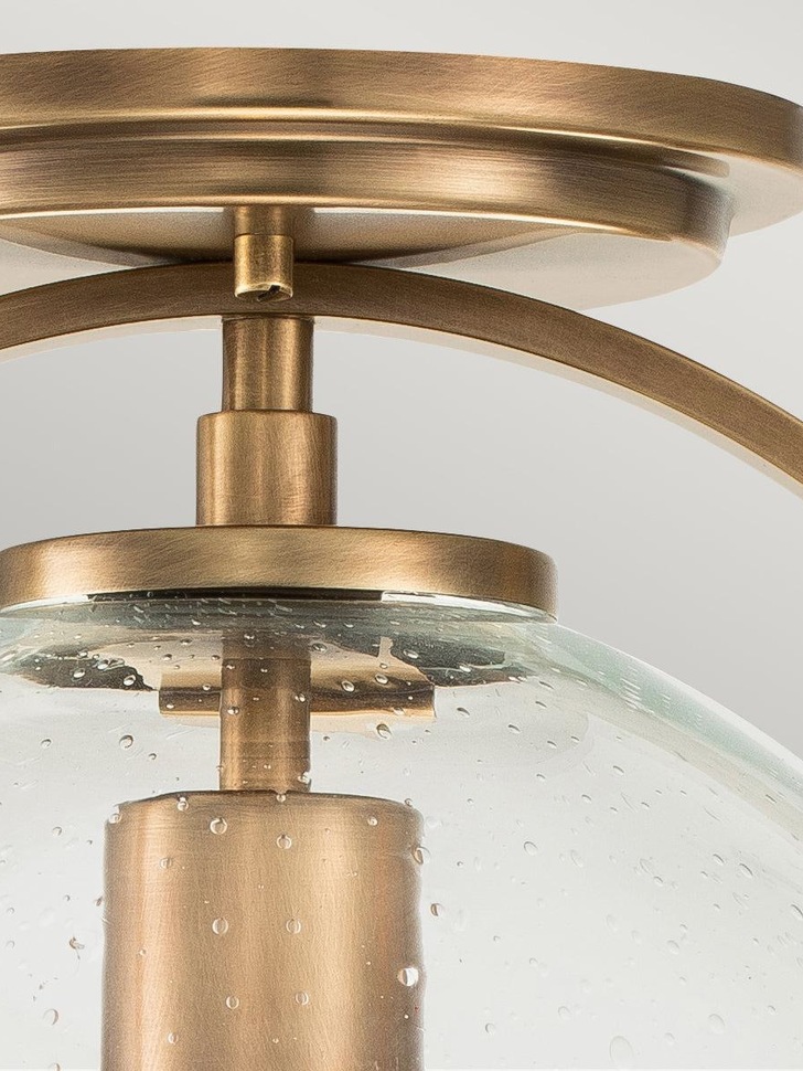 Quintiesse Somerset 1 Light Flush Mount In Heritage Brass Complete With Clear Glass - QN-SOMERSET-F-C-HB