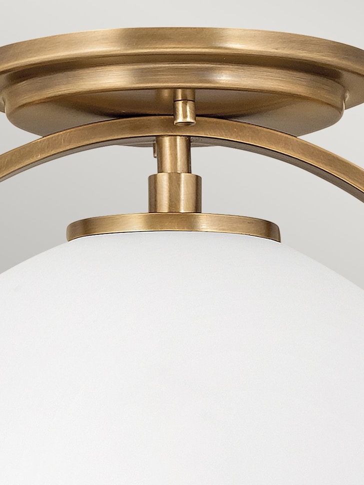 Quintiesse Somerset 1 Light Flush Mount In Heritage Brass Complete With Opal Glass - QN-SOMERSET-F-O-HB