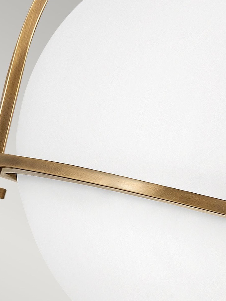Quintiesse Somerset 1 Light Flush Mount In Heritage Brass Complete With Opal Glass - QN-SOMERSET-F-O-HB
