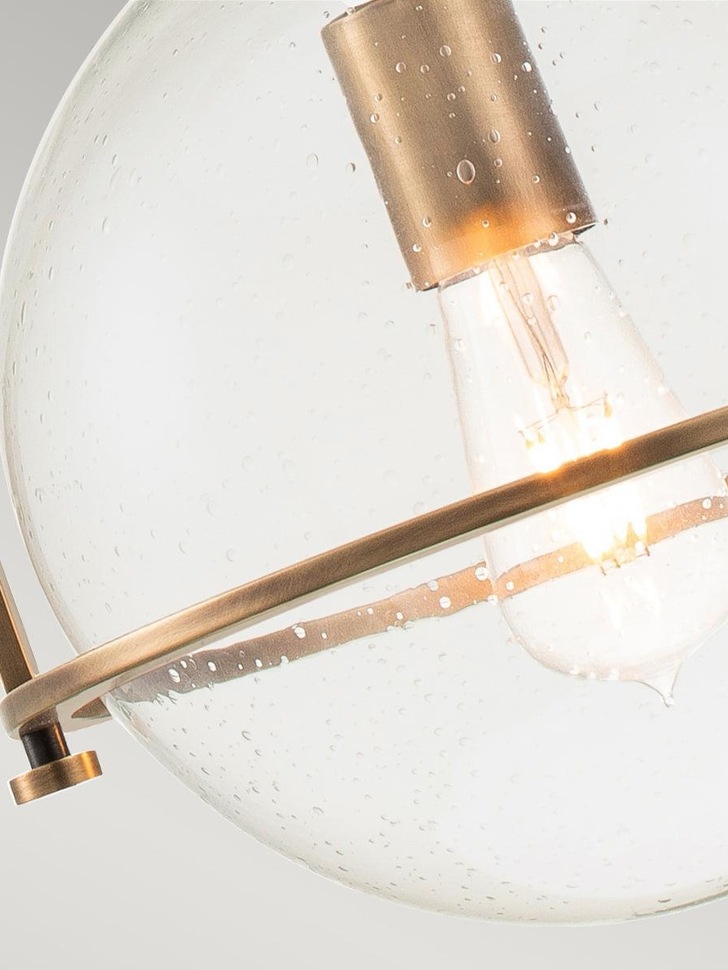 Quintiesse Somerset 1 Light Medium Pendant In Heritage Brass Complete With Clear Glass - QN-SOMERSET-P-C-HB