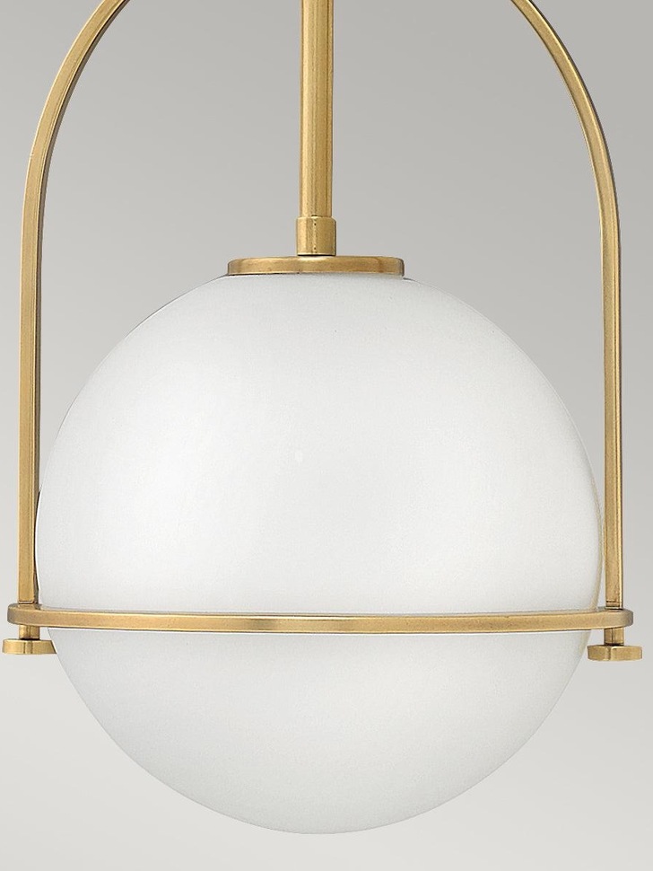 Quintiesse Somerset 1 Light Medium Pendant In Heritage Brass Complete With Opal Glass - QN-SOMERSET-P-O-HB